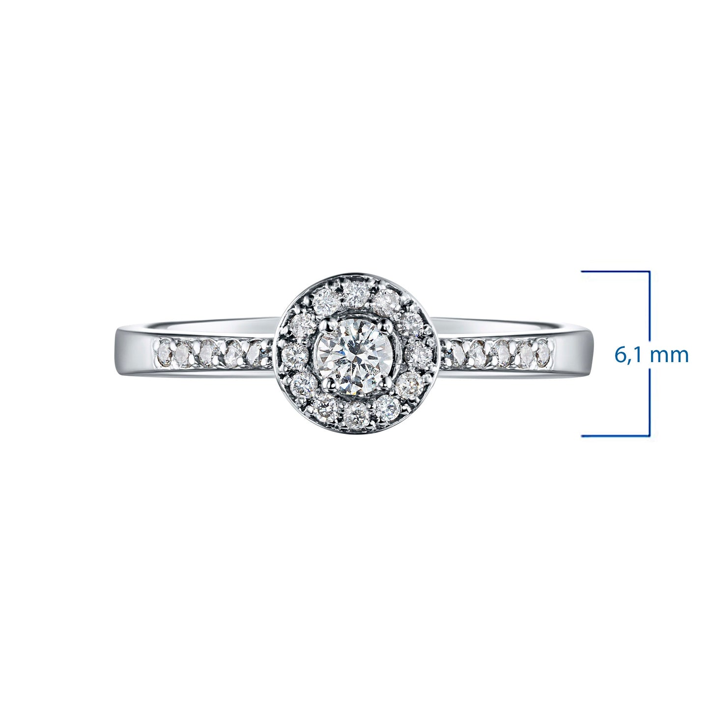Sterling Silver Ring with 23 Round-Cut Lab-Created Diamonds - Elegant Luxury Jewelry by LevarJewelz