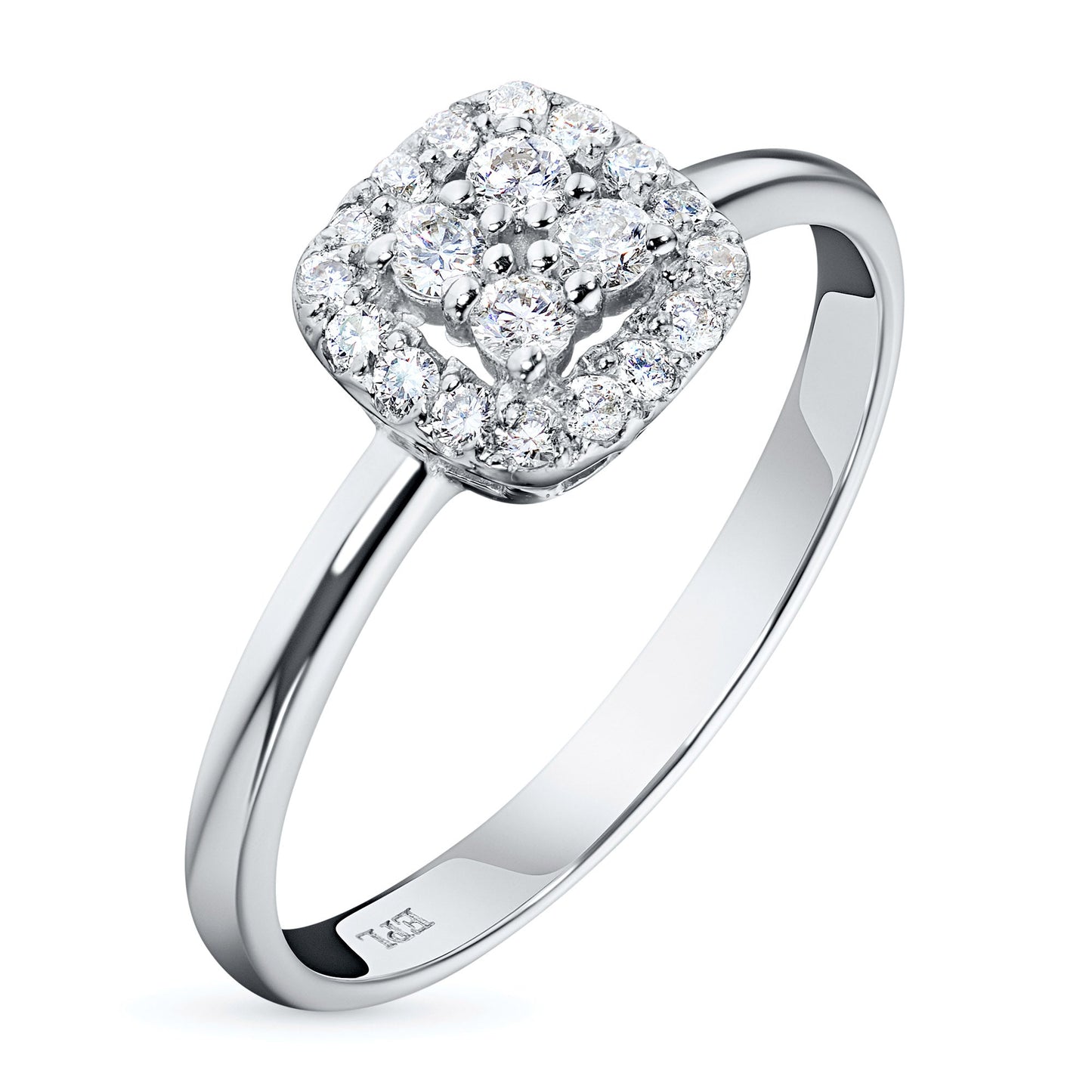 Sterling Silver Ring with 20 Round-Cut Diamonds 0.259 Carat - Luxury Jewelry by LevarJewelz