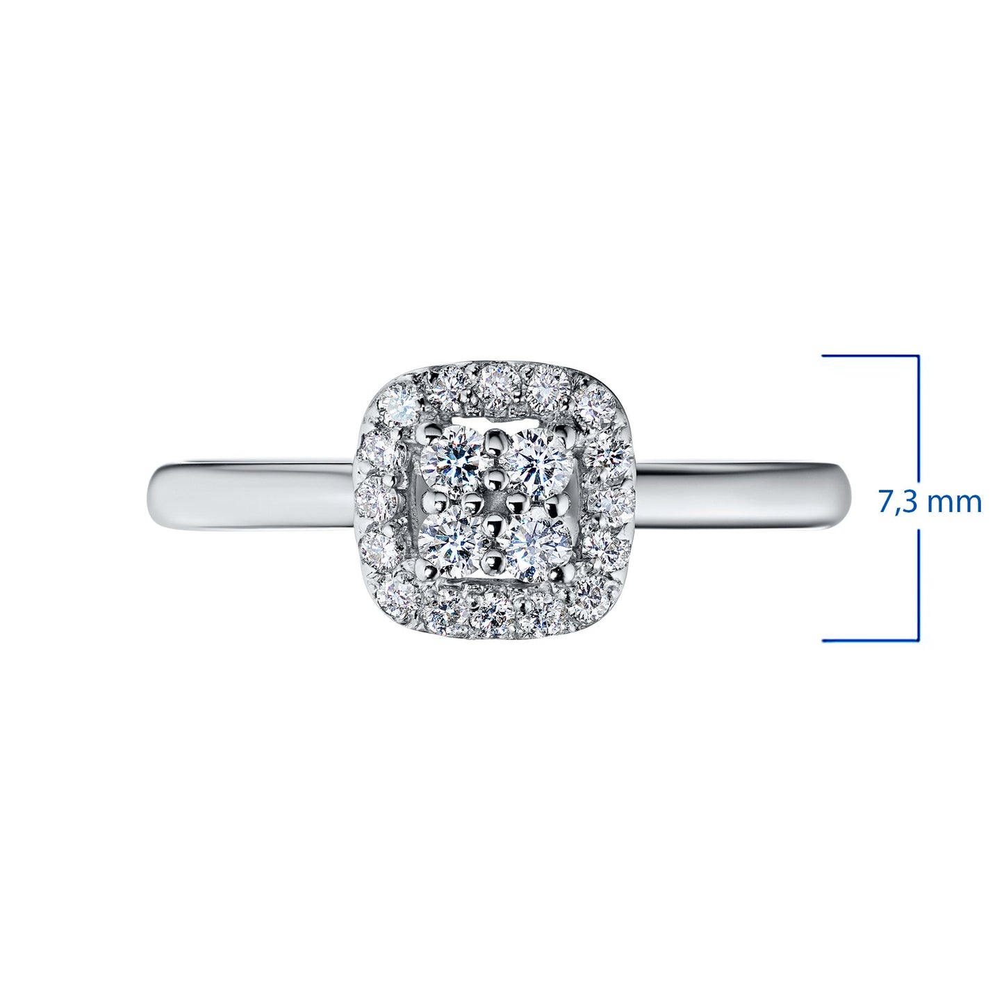 Sterling Silver Ring with 20 Round-Cut Diamonds 0.259 Carat - Luxury Jewelry by LevarJewelz