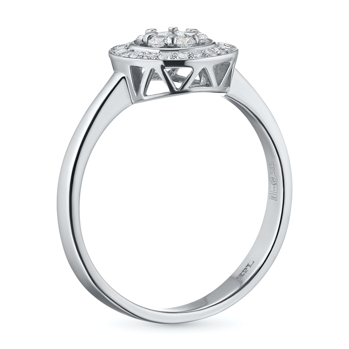 Sterling Silver Ring with 27 Round-Cut Diamonds - Elegant Luxury Jewelry for Women by LevarJewelz