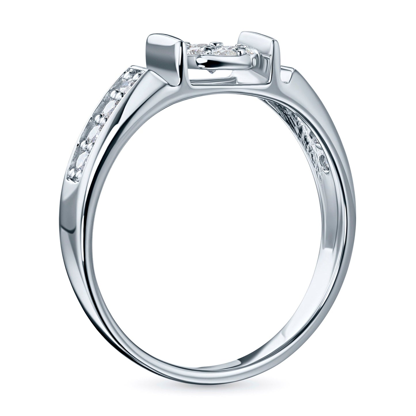 Sterling Silver Ring with 15 Round Lab-Created Diamonds – Elegant Luxury Jewelry by LevarJewelz