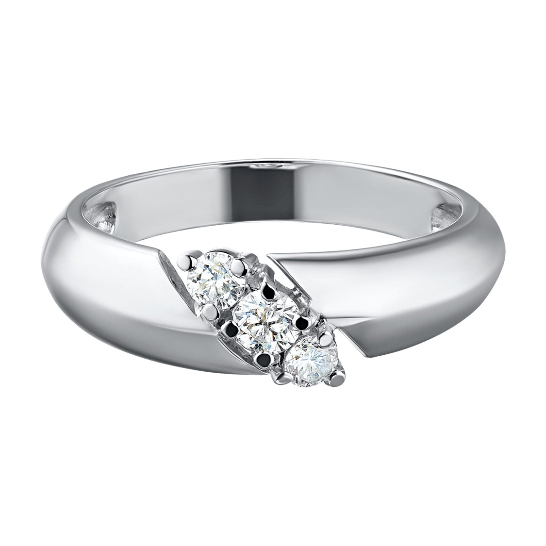 Elegant Sterling Silver Ring with 3 Round-Cut Lab-Created Diamonds – Luxury Jewelry by LevarJewelz