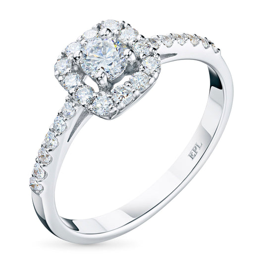 Sterling Silver Ring with 25 Round-Cut Diamonds – Elegant Luxury Jewelry for Women by LevarJewelz