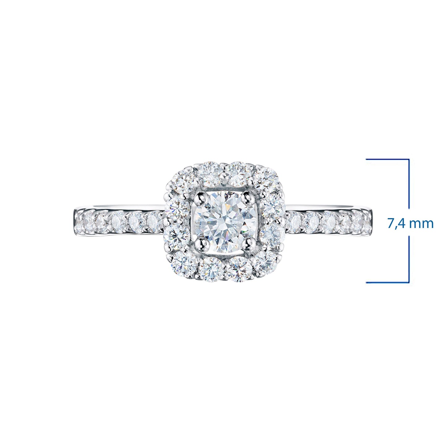 Sterling Silver Ring with 25 Round-Cut Diamonds – Elegant Luxury Jewelry for Women by LevarJewelz