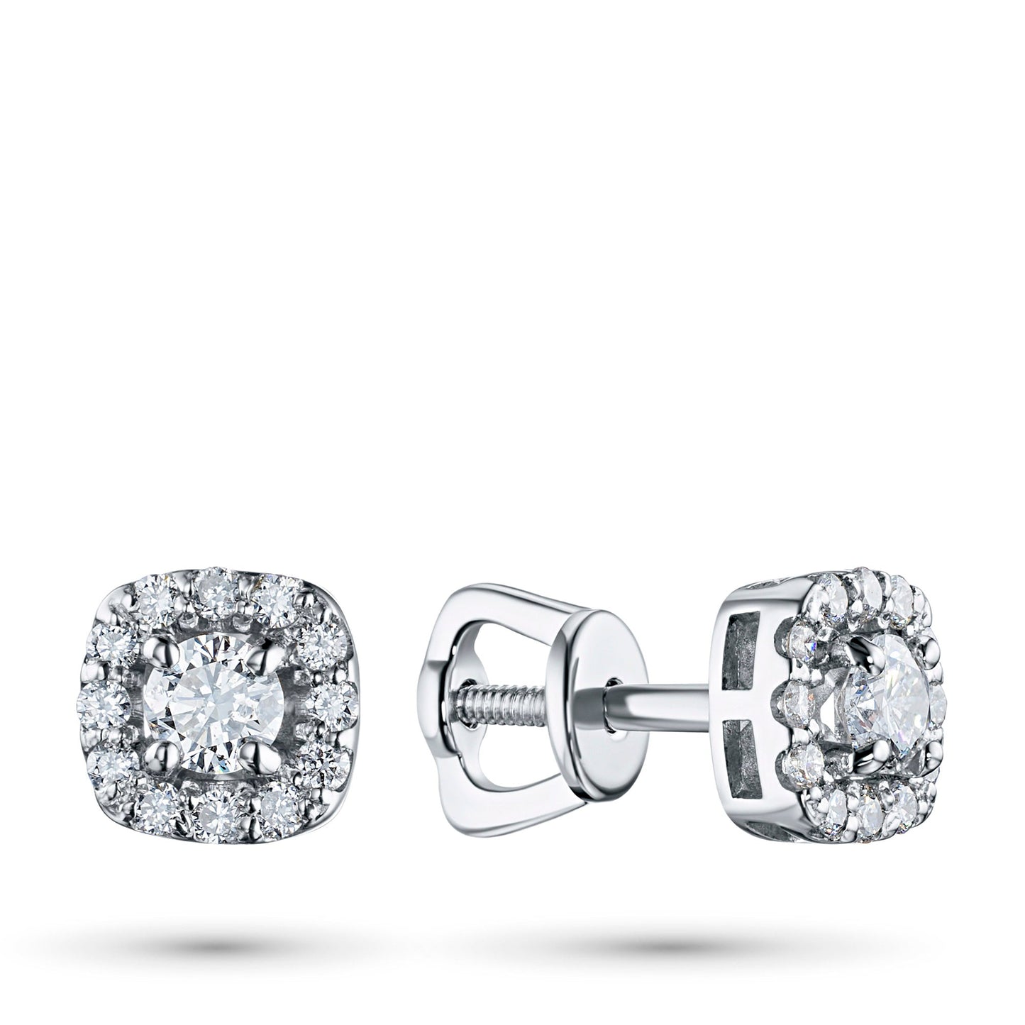 Ohrstecker aus Sterlingsilber mit 26 im Labor hergestellten Diamanten im Rundschliff – Luxusschmuck von LevarJewelz