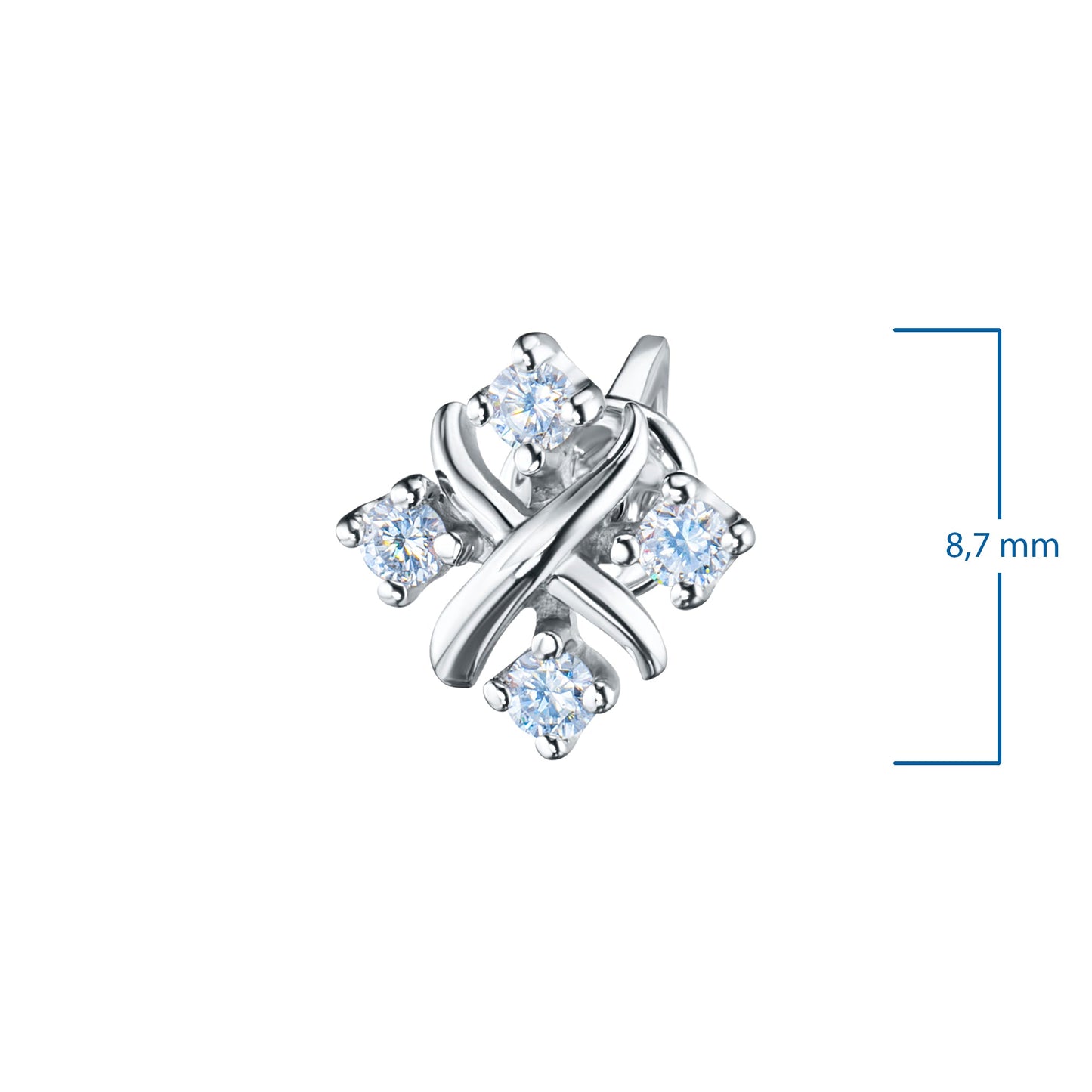 Ohrstecker aus Sterlingsilber mit 8 im Labor hergestellten Diamanten im Rundschliff – Luxusschmuck von LevarJewelz