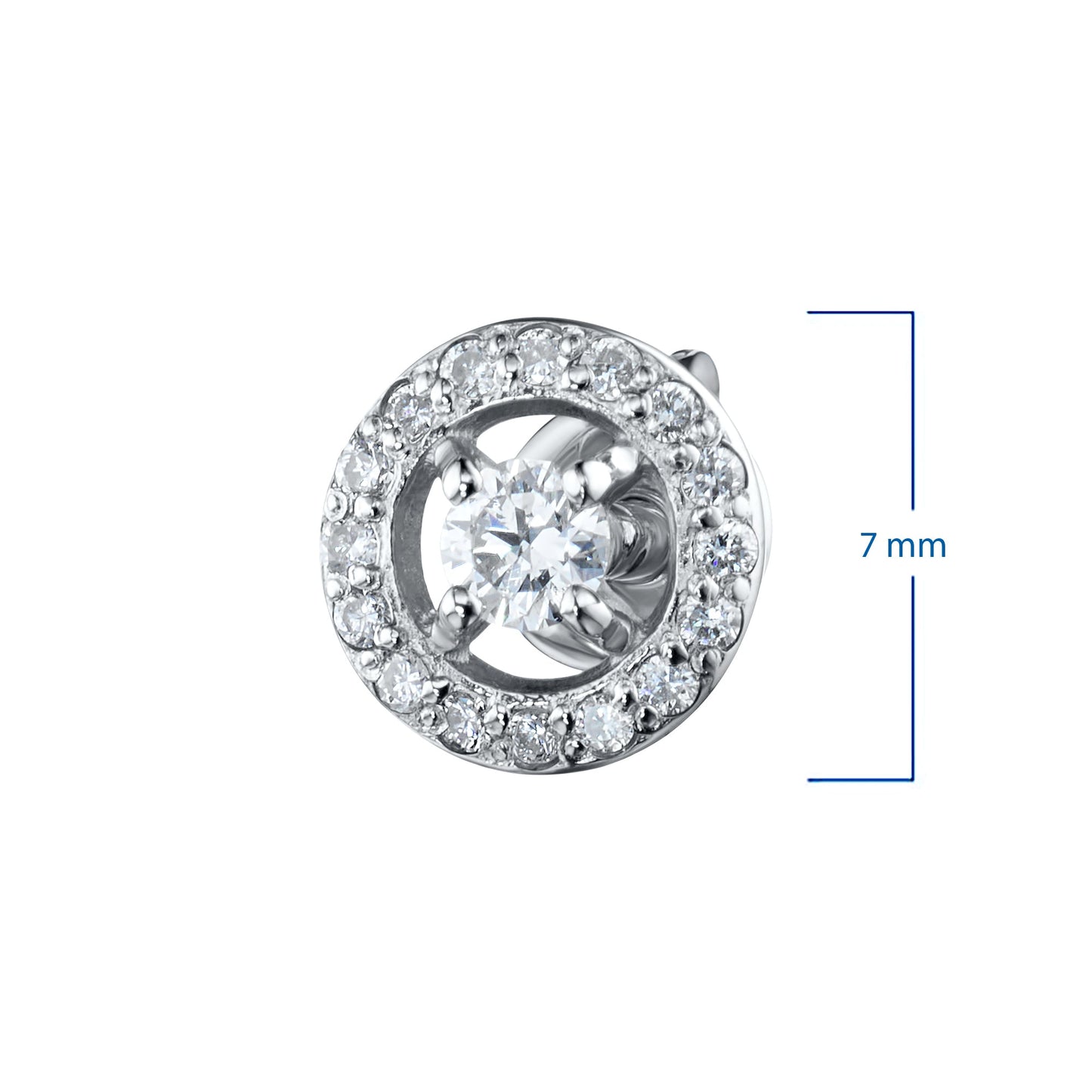 Sterling Silver Earring Studs with 34 Round-Cut Diamonds - Luxury Jewelry by LevarJewelz