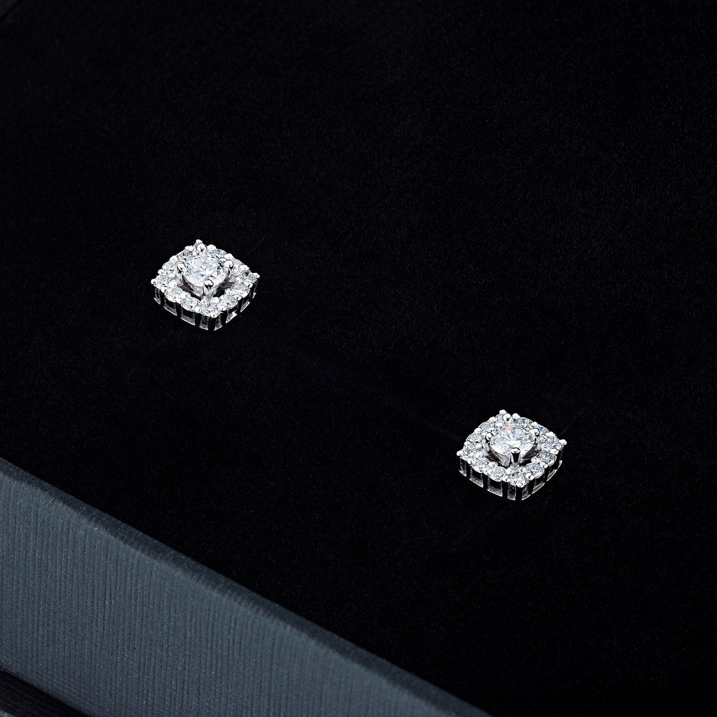 Sterling Silver Earring Studs with Round-Cut Lab-Created Diamonds - Elegant Luxury Jewelry by LevarJewelz