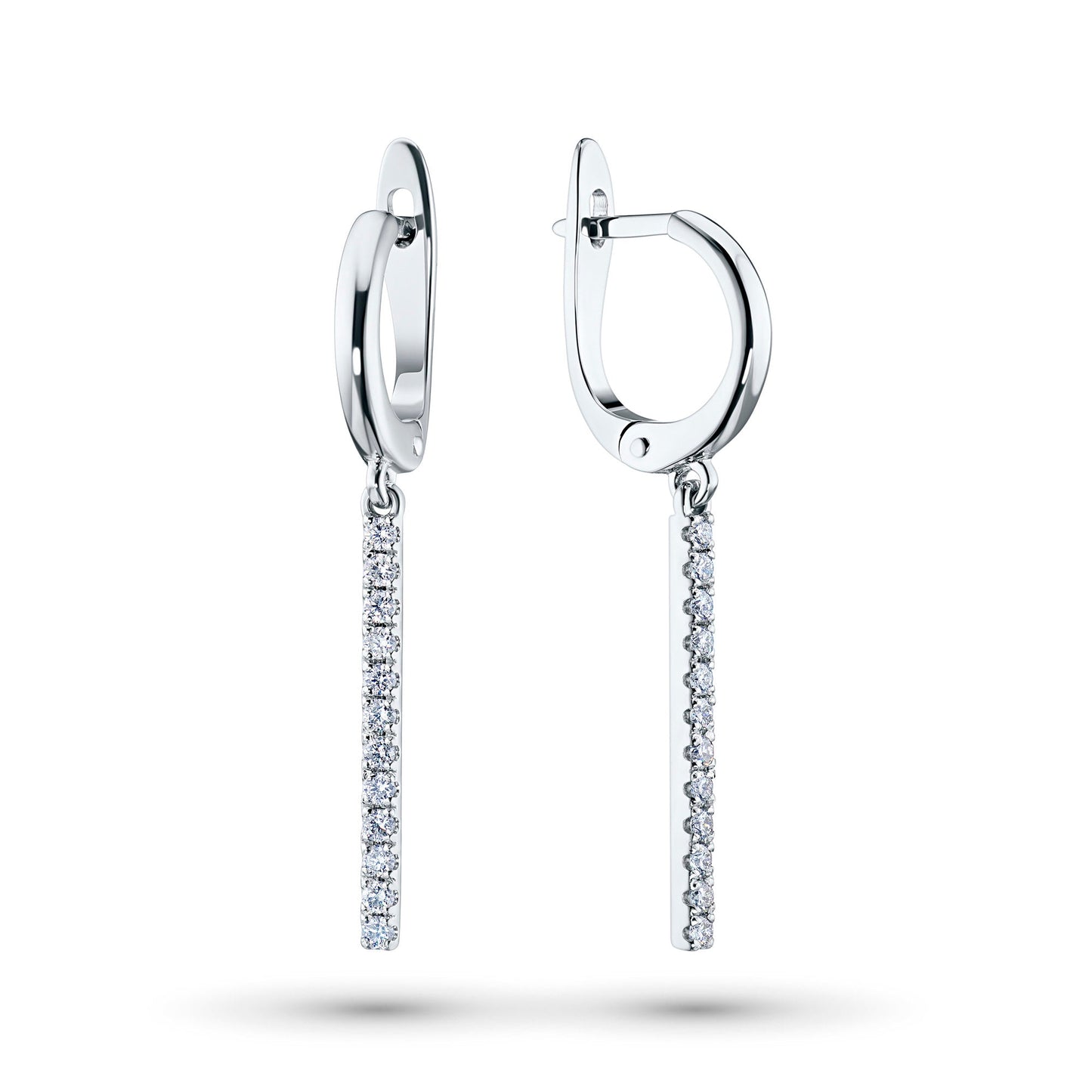 Elegante Sterling-Silber-Ohrringe mit 24 runden Labordiamanten – Luxusschmuck von LevarJewelz