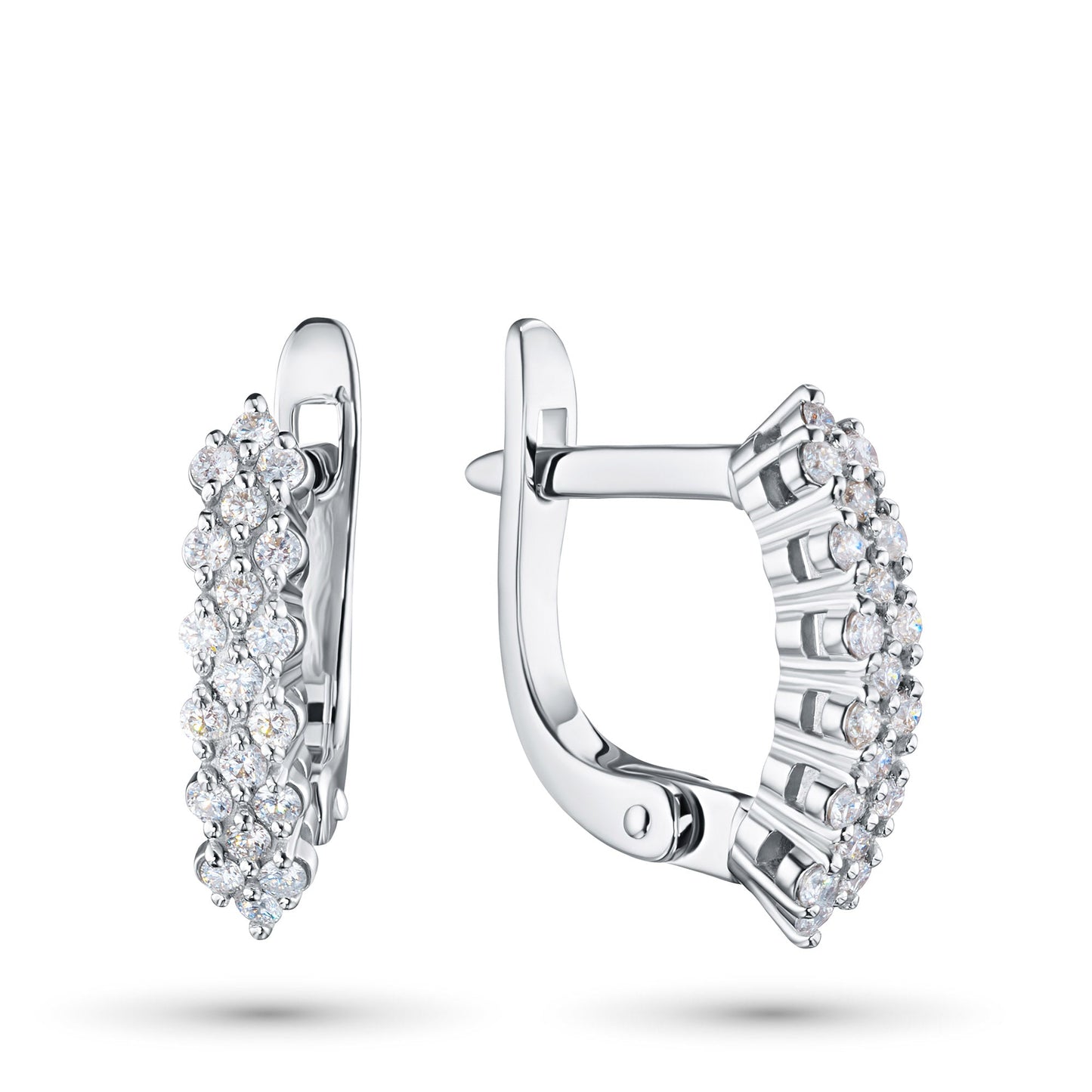 Sterling Silver Earrings with Round-Cut Diamonds - Elegant Jewelry for Women by LevarJewelz