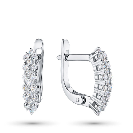 Sterling Silver Earrings with Round-Cut Diamonds - Elegant Jewelry for Women by LevarJewelz