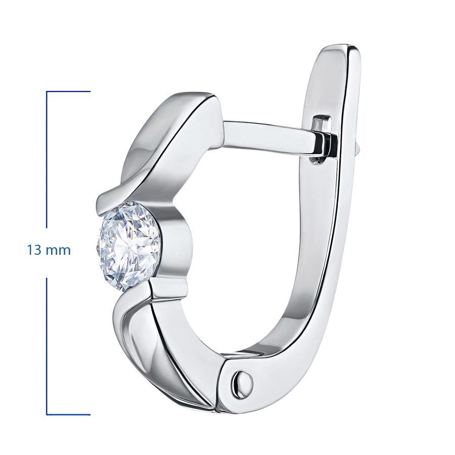 Sterling Silver Earrings with Round-Cut Diamonds – Elegant Jewelry by LevarJewelz