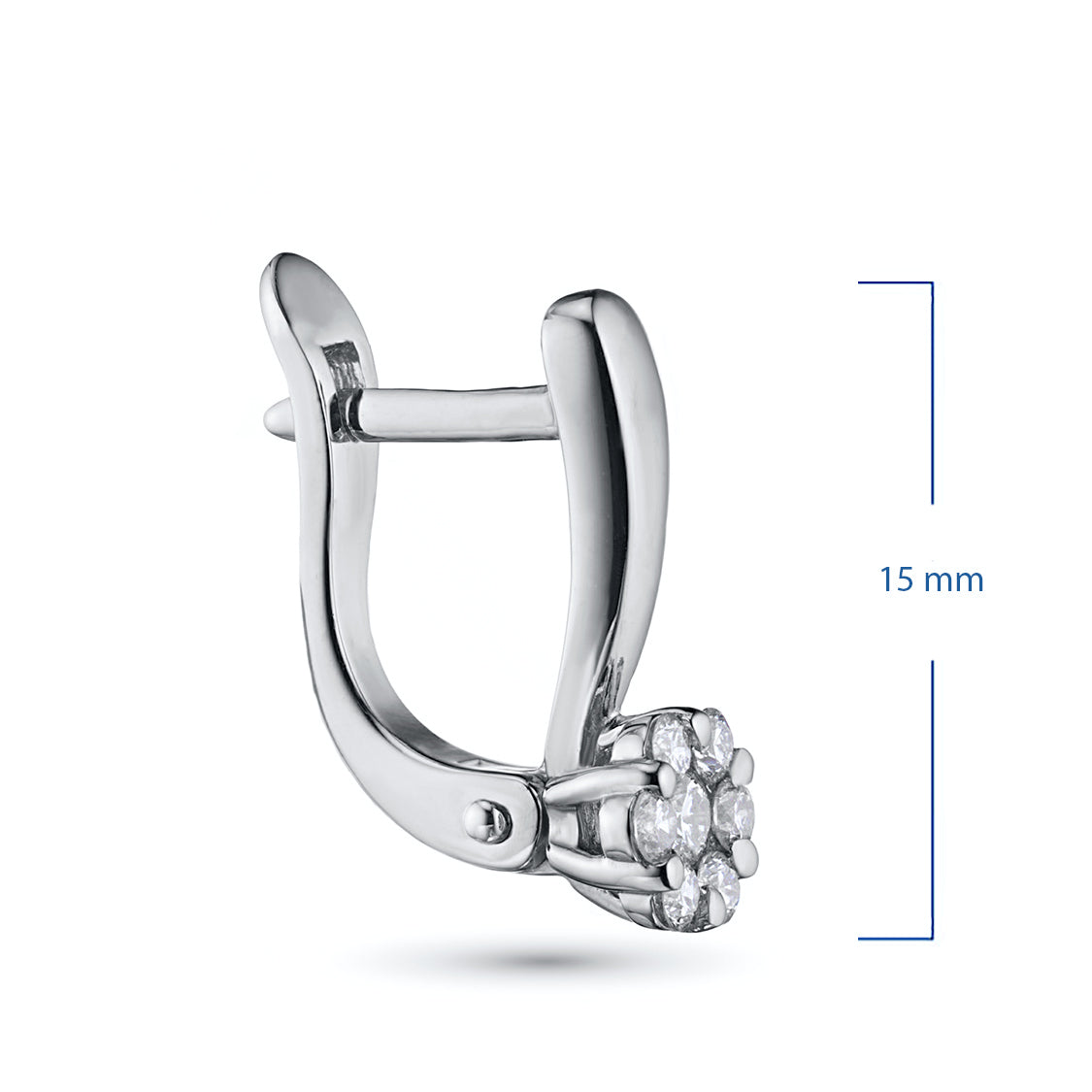 Sterling Silver Earrings with 14 Round-Cut Diamonds - Luxury Jewelry for Women by LevarJewelz