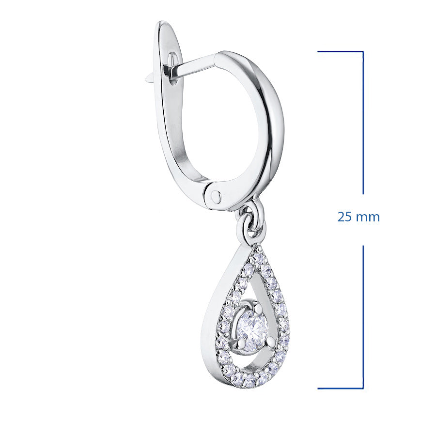 Ohrringe aus 14 Karat Weißgold mit 42 Diamanten im Rundschliff – Luxusschmuck von LevarJewelz