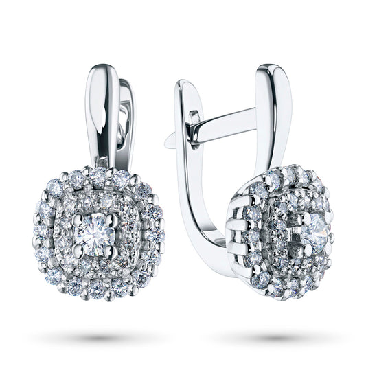 Luxury Jewelry by LevarJewelz – 14K White Gold Round-Cut Diamond Earrings for Women