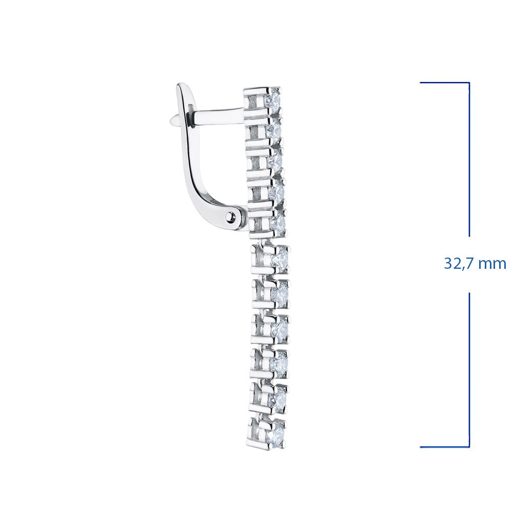 14K White Gold Earrings with 22 Round-Cut Diamonds - Luxury Jewelry by LevarJewelz