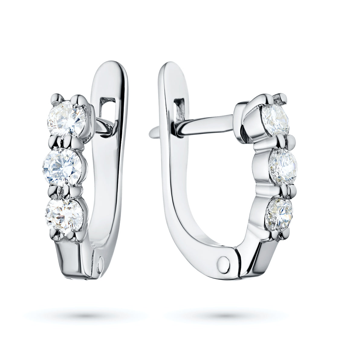 Sterling Silver Earrings with Round-Cut Lab-Created Diamonds - Elegant Jewelry for Women by LevarJewelz