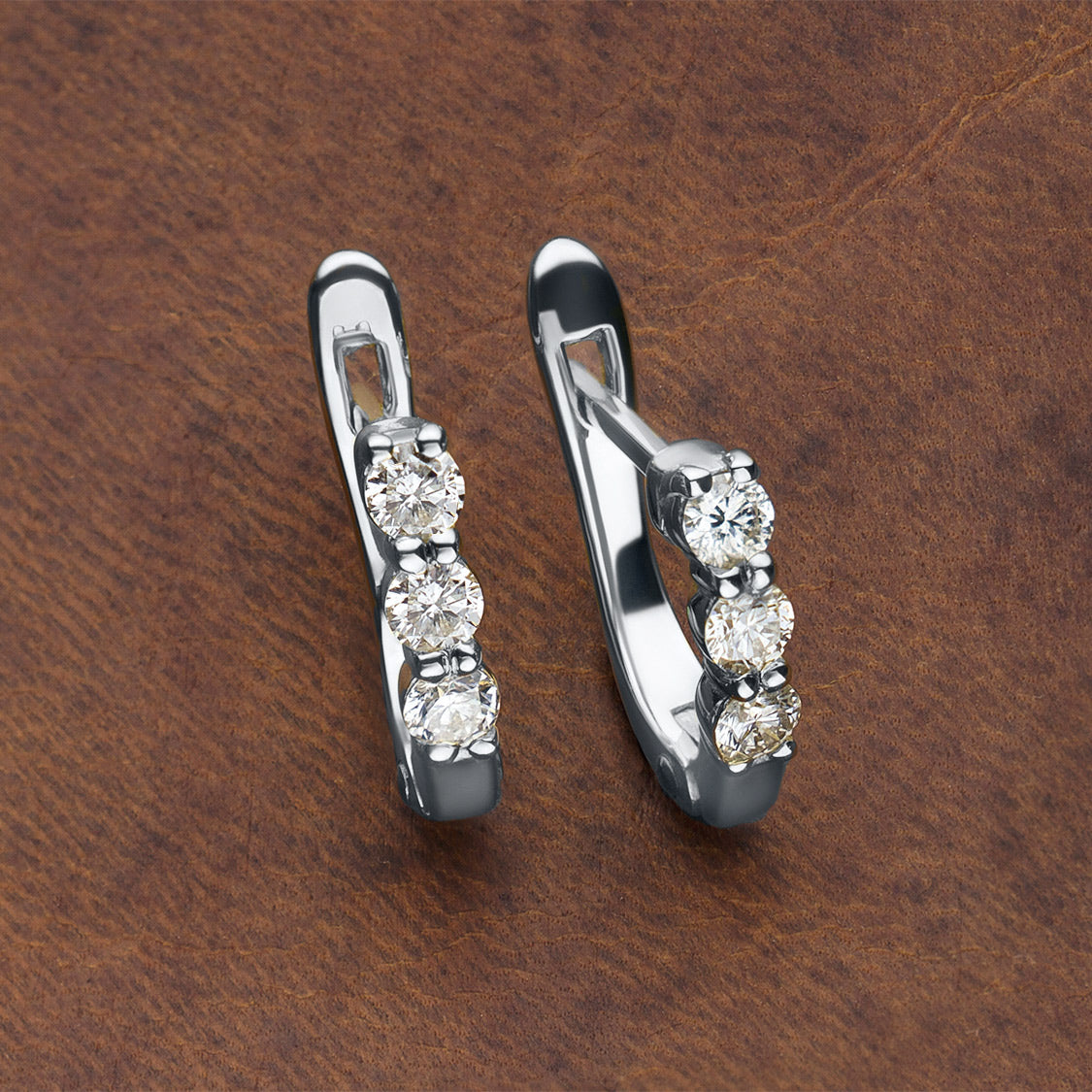 Sterling Silver Earrings with Round-Cut Lab-Created Diamonds - Elegant Jewelry for Women by LevarJewelz
