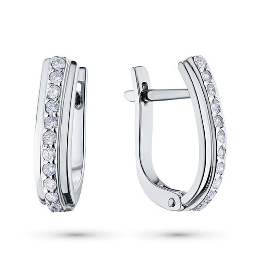 Luxury Sterling Silver Earrings with Flawless Diamonds - Elegant Jewelry by LevarJewelz