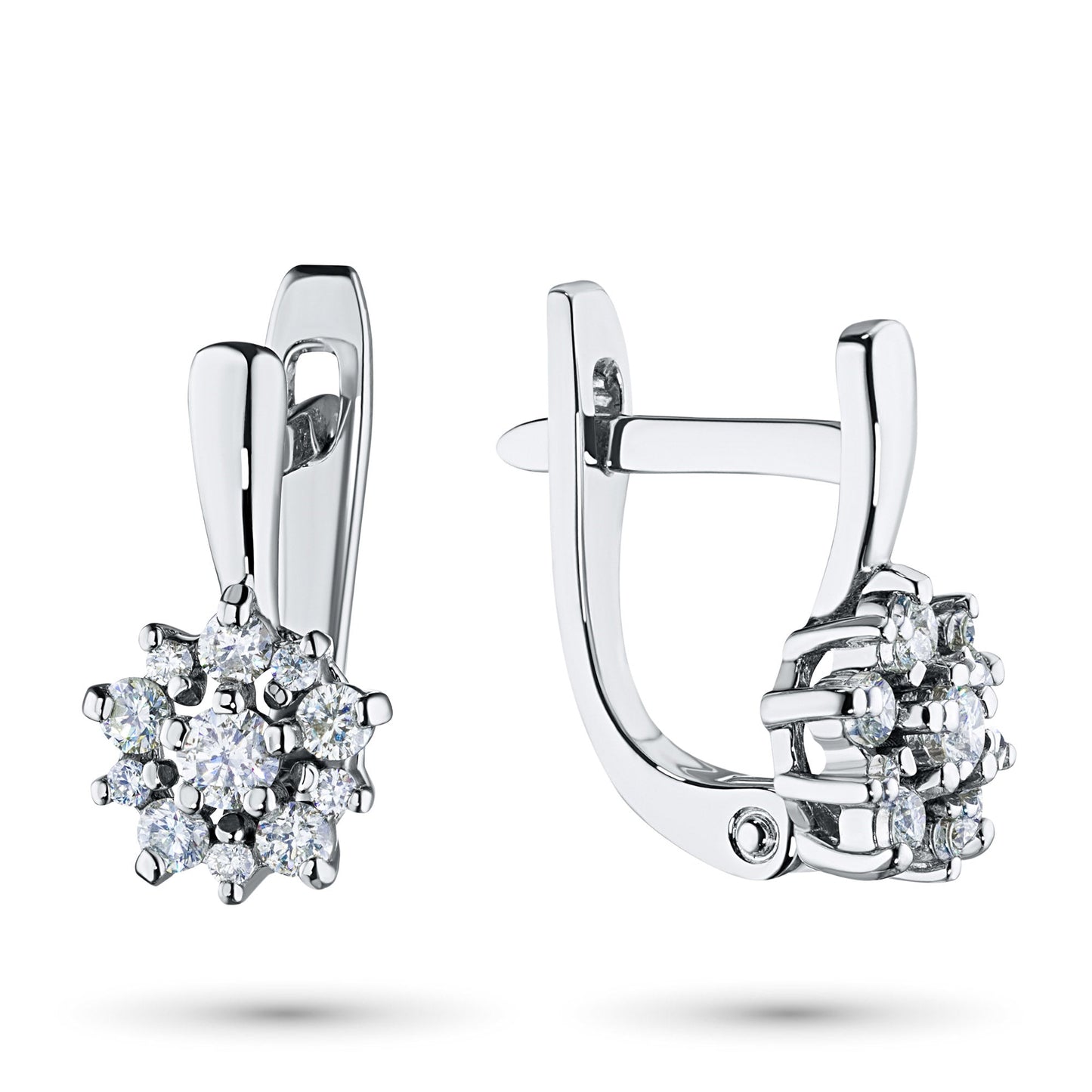 Luxuriöse Ohrringe aus Sterlingsilber mit 22 im Labor hergestellten Diamanten im Rundschliff – Eleganter Schmuck von LevarJewelz