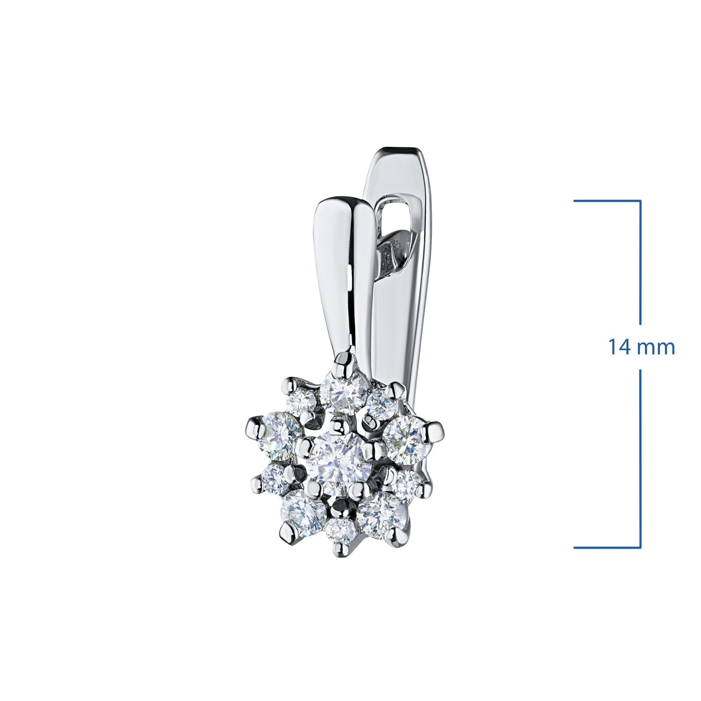 Luxuriöse Ohrringe aus Sterlingsilber mit 22 im Labor hergestellten Diamanten im Rundschliff – Eleganter Schmuck von LevarJewelz