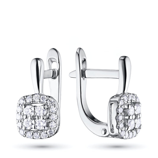 Sterling Silver Earrings with Flawless Diamonds – Elegant Luxury Jewelry by LevarJewelz