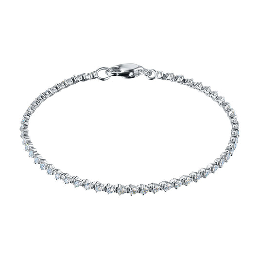 Elegant 14K White Gold Diamond Bracelet with 58 Round-Cut Stones – Luxury Jewelry for Women by LevarJewelz