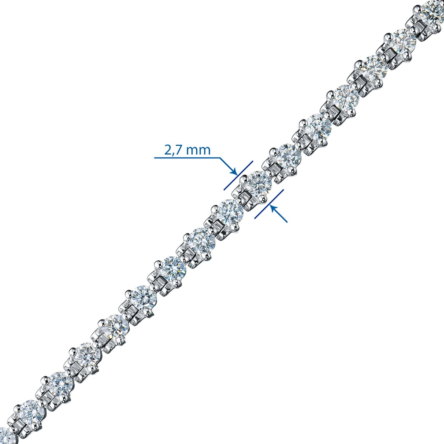 Elegant 14K White Gold Diamond Bracelet with 58 Round-Cut Stones – Luxury Jewelry for Women by LevarJewelz