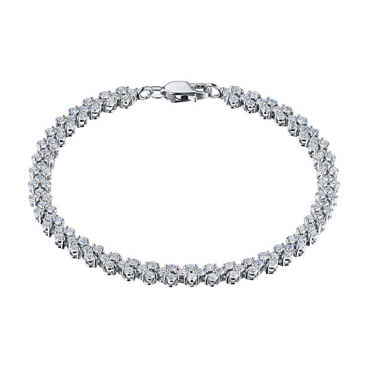 Luxury 14K White Gold Bracelet with 124 Round Diamonds – Elegant Women's Jewelry by LevarJewelz