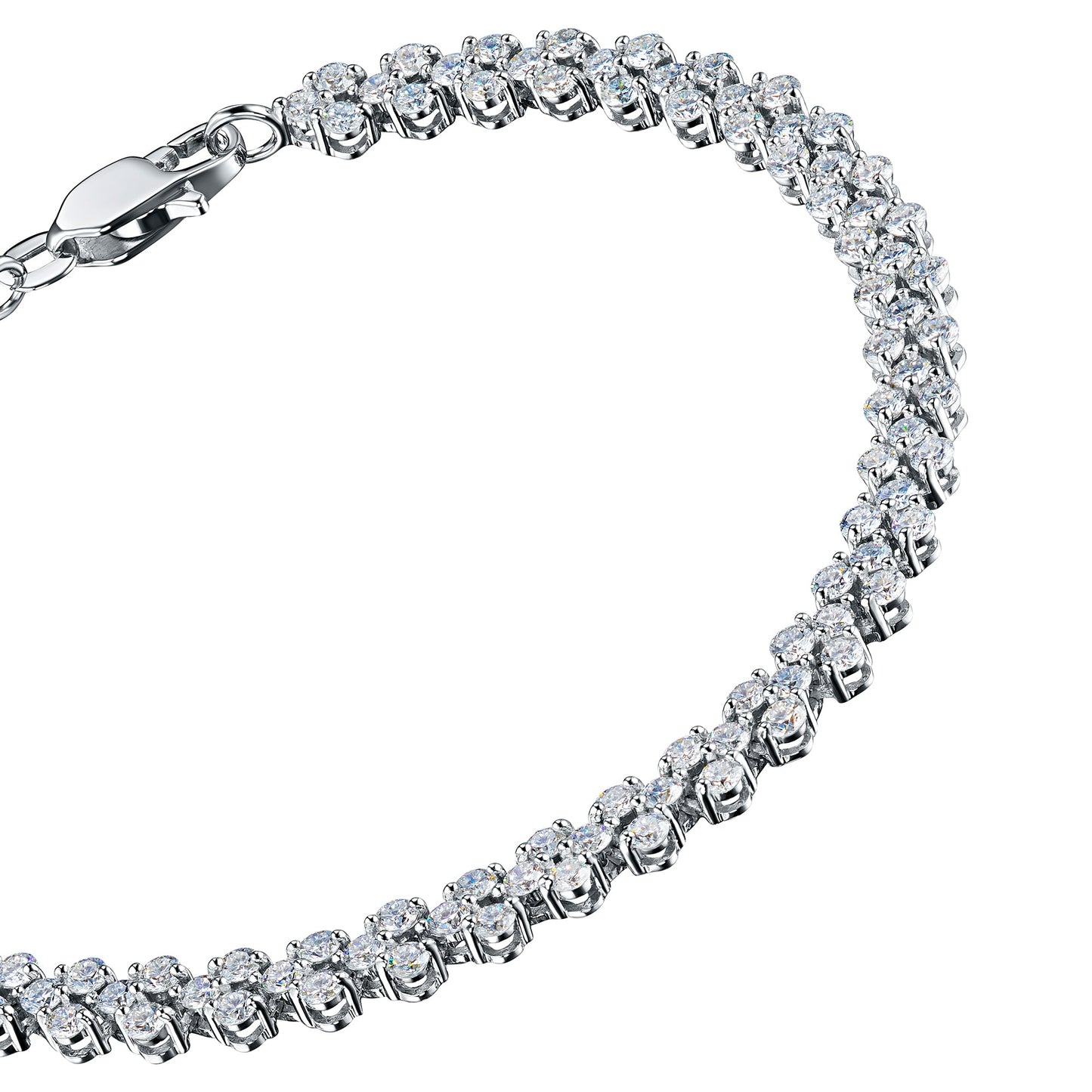 Luxuriöses 14-Karat-Weißgoldarmband mit 124 runden Diamanten – Eleganter Damenschmuck von LevarJewelz