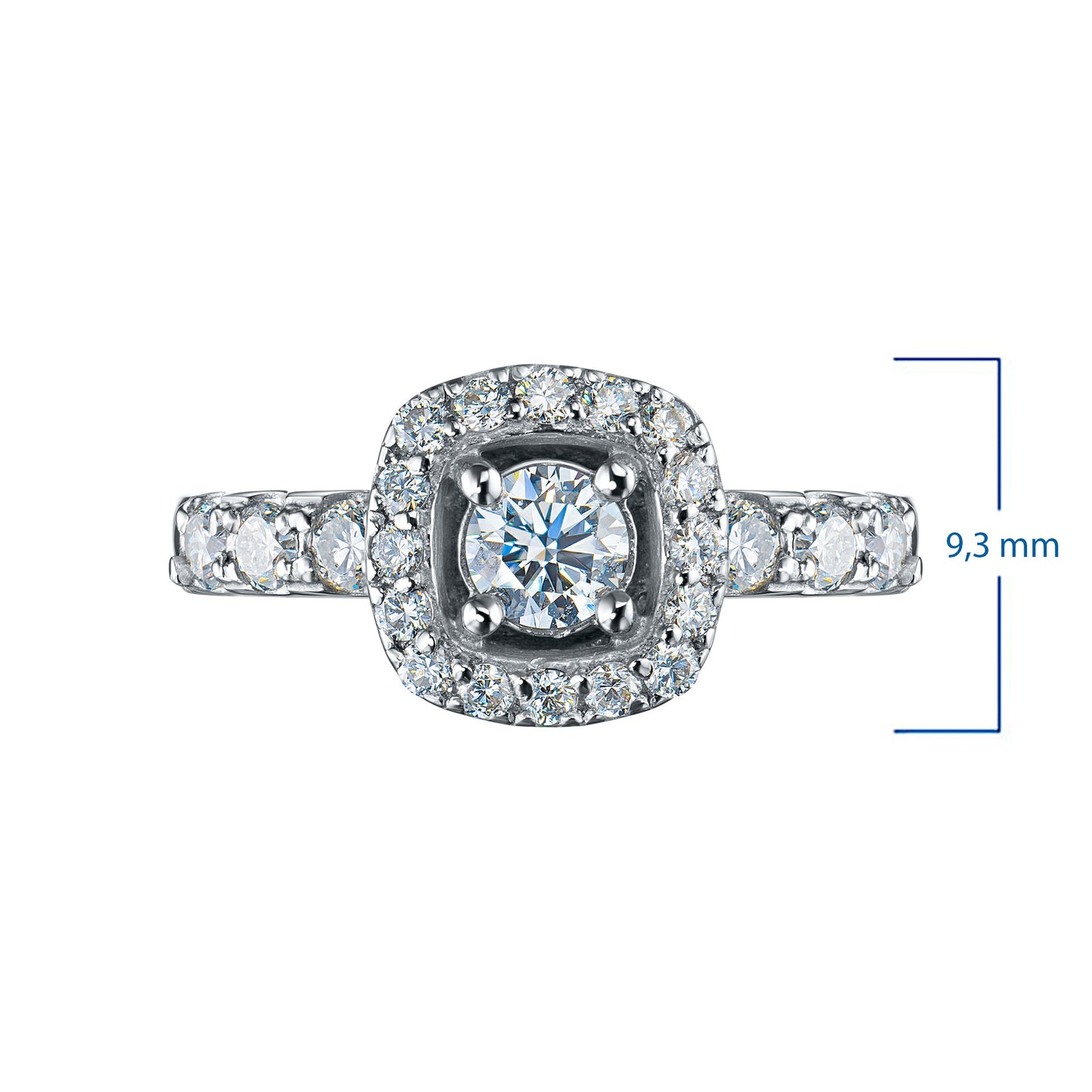 14K White Gold Diamond Ring with 23 Round-Cut Diamonds 1.011 CT.TW | Luxury Jewelry by LevarJewelz