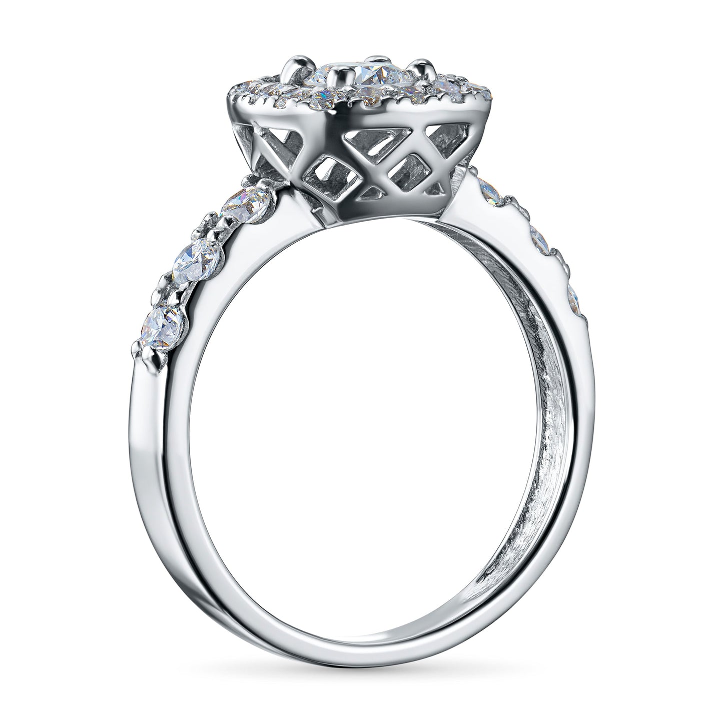 14K White Gold Diamond Ring with 23 Round-Cut Diamonds 1.011 CT.TW | Luxury Jewelry by LevarJewelz