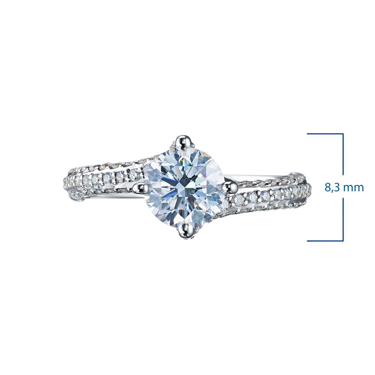Elegant White Gold Ring with 97 Round-Cut Diamonds 1.679 CT.TW – Luxury Jewelry by LevarJewelz