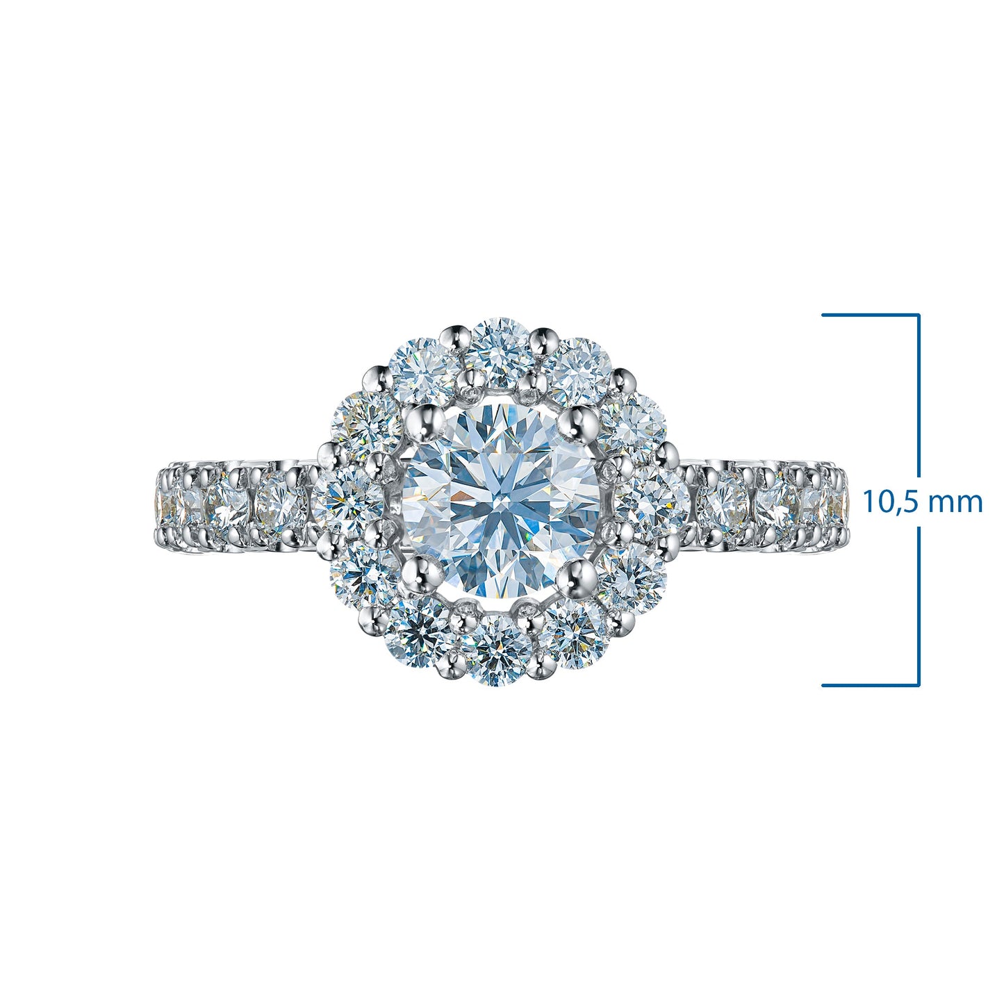 White Gold Ring with 23 Round-Cut Diamonds 1.52 CT.TW – Elegant Luxury Jewelry by LevarJewelz