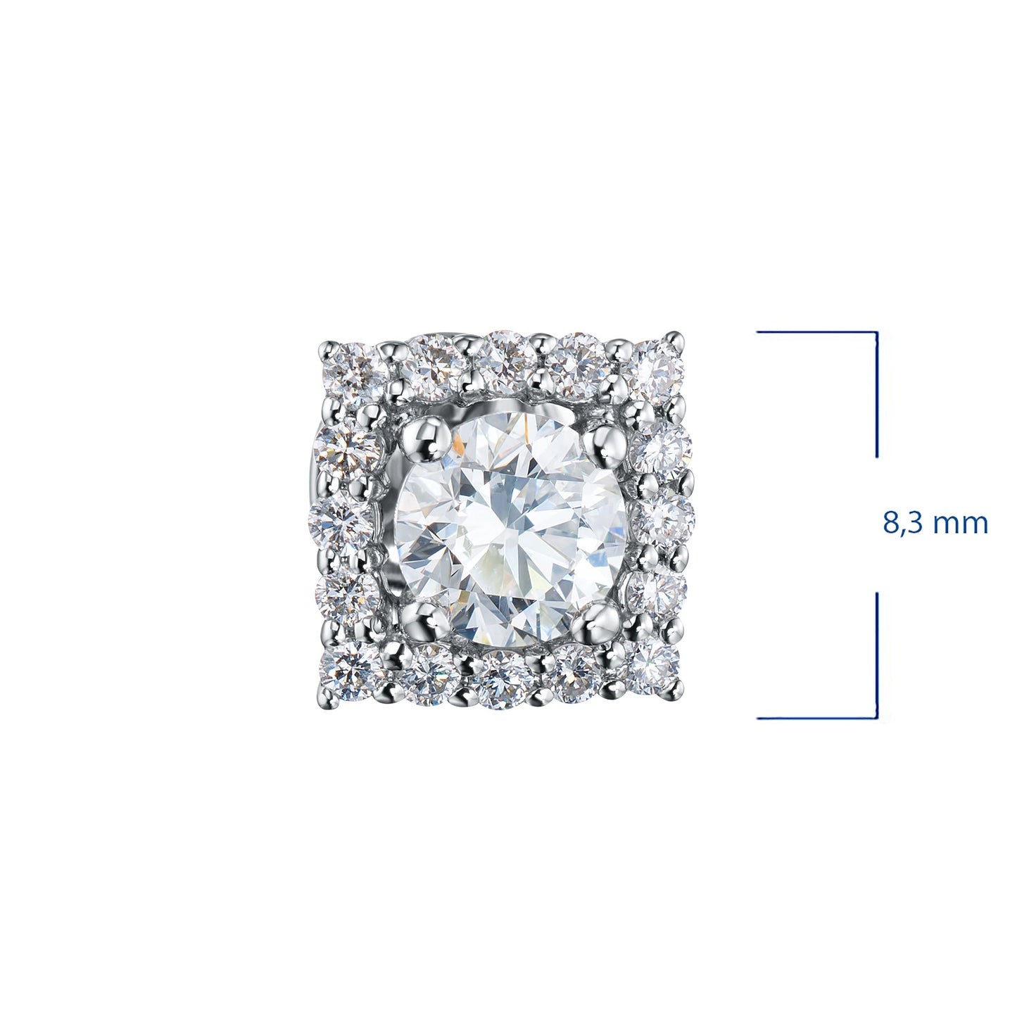 Ohrstecker aus 14 Karat Weißgold mit 34 Diamanten im Rundschliff – Luxusschmuck für Damen von LevarJewelz