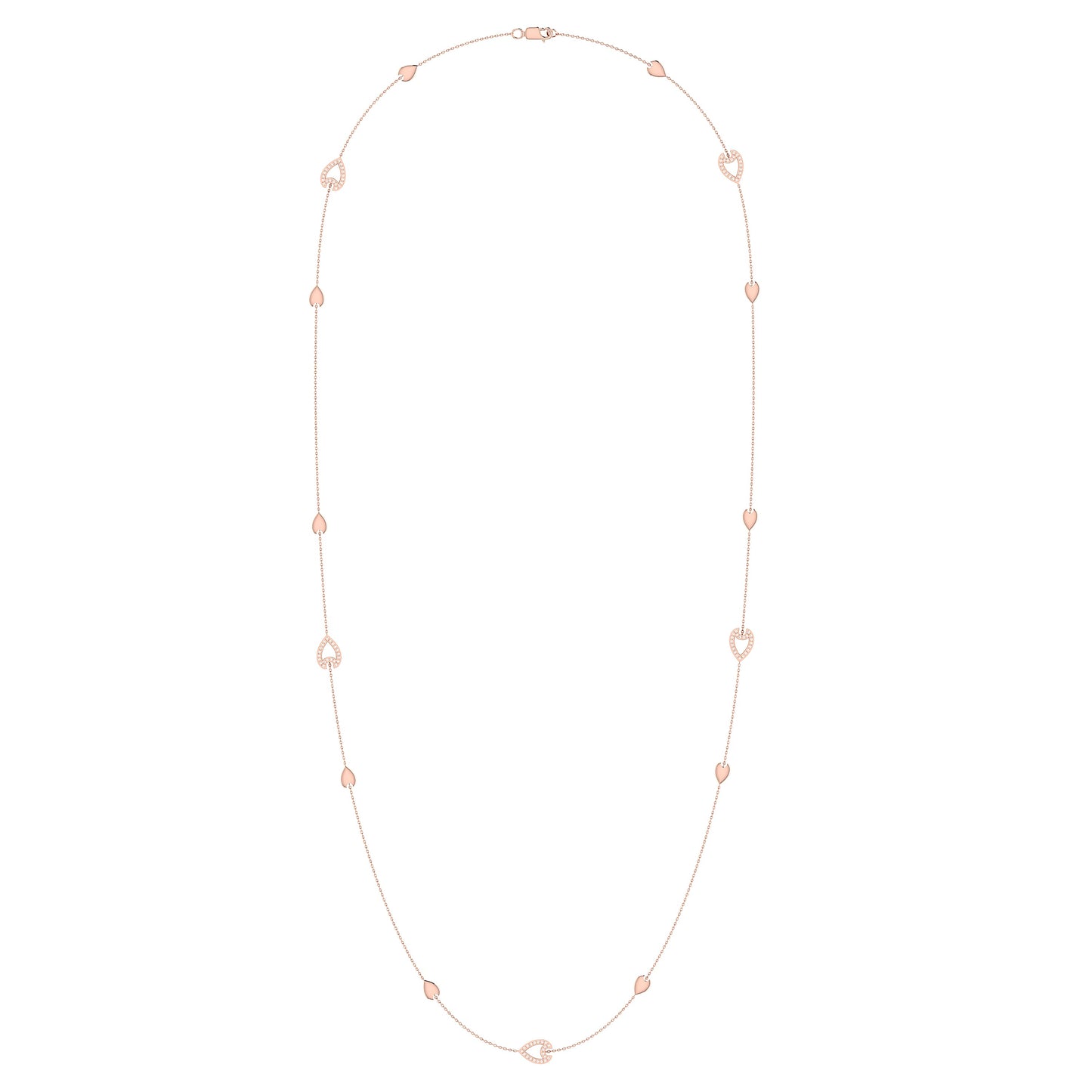 Avani Open Raindrop Layered Diamond Halskette in 14K Rose Gold Vermeil von LevarJewelz - Eleganter Luxusschmuck