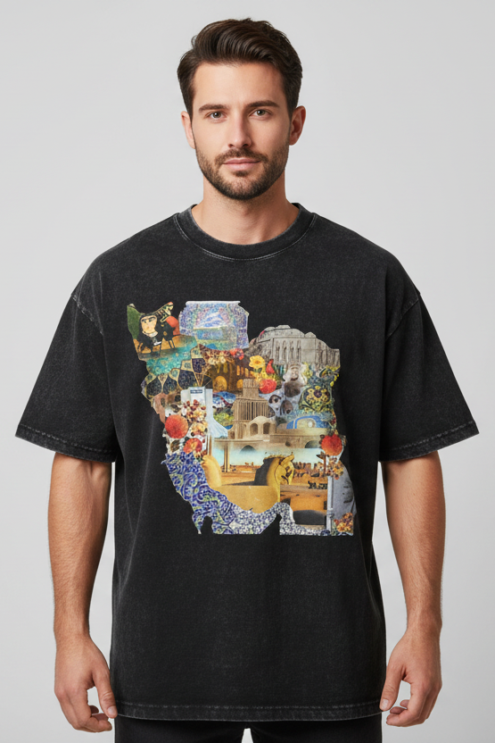 Vintage Iraans embleem T-shirt – Cultureel erfgoed streetwear van LevarJewelz