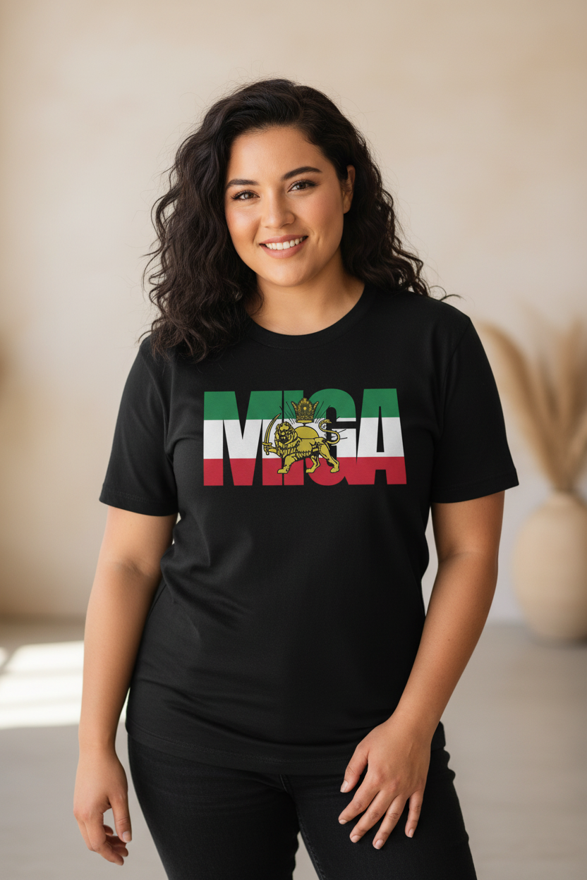 MIGA T-shirt met leeuw en kroonprint voor dames en heren | T-shirt met korte mouwen