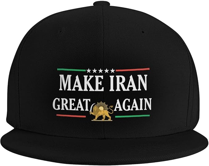 MIGA Flat Bill Snapback Hat – Make Iran Great Again Cap for Men & Women | Black Streetwear by LevarJewelz