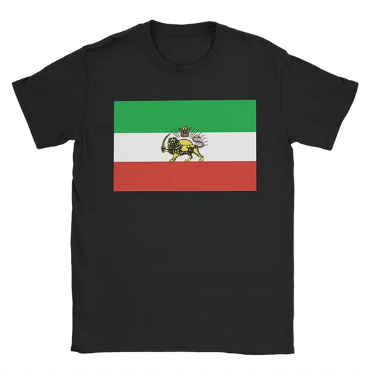 Persian Flag Lion and Crown T-Shirt for Men and Women – Short-Sleeve Unisex Design