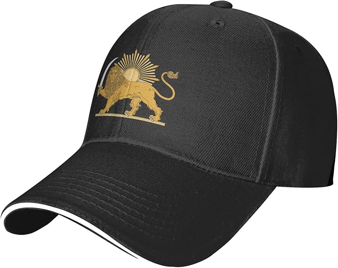 Lion and Sun Persian Heritage Hat – Unisex Iran Symbol Cap for Men and Women by LevarJewelz