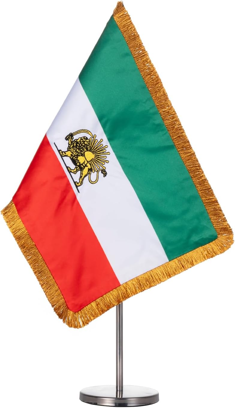 Flag with gold fringe on a white background