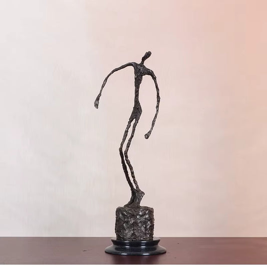 Bronze Giacometti Falling Man Abstract Sculpture Statue – Real Bronze Lost Wax Art Figurine for Home & Office Decor | LevarJewelz