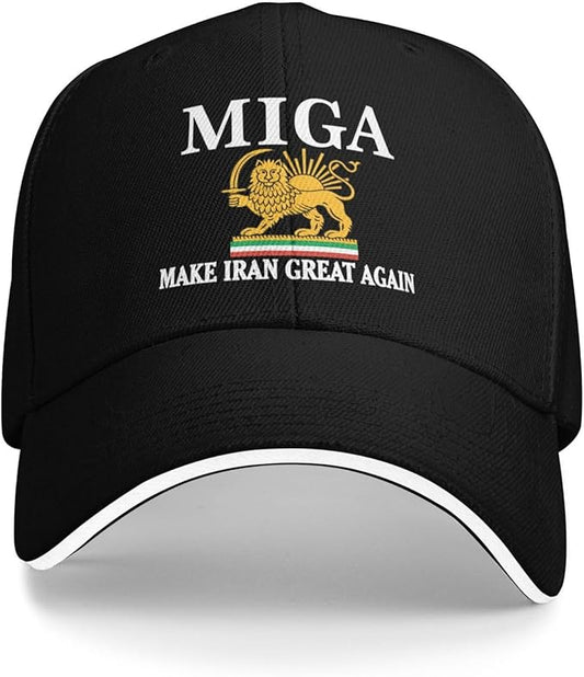 MIGA Make Iran Great Again Cap with Lion and Sun Symbol – Unisex Persian Heritage Hat for Men and Women