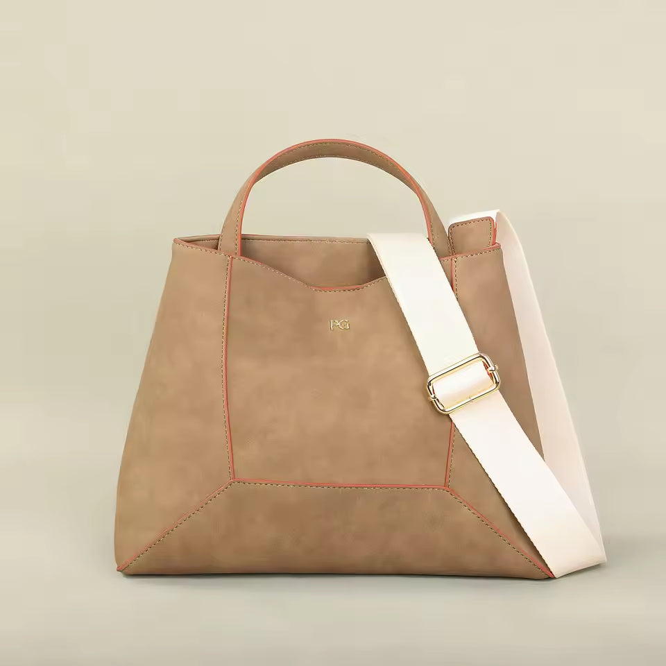 Echte leren draagtas voor dames – Geometrische schoudertas voor werk, winkelen en dagelijks gebruik | LevarJewelz