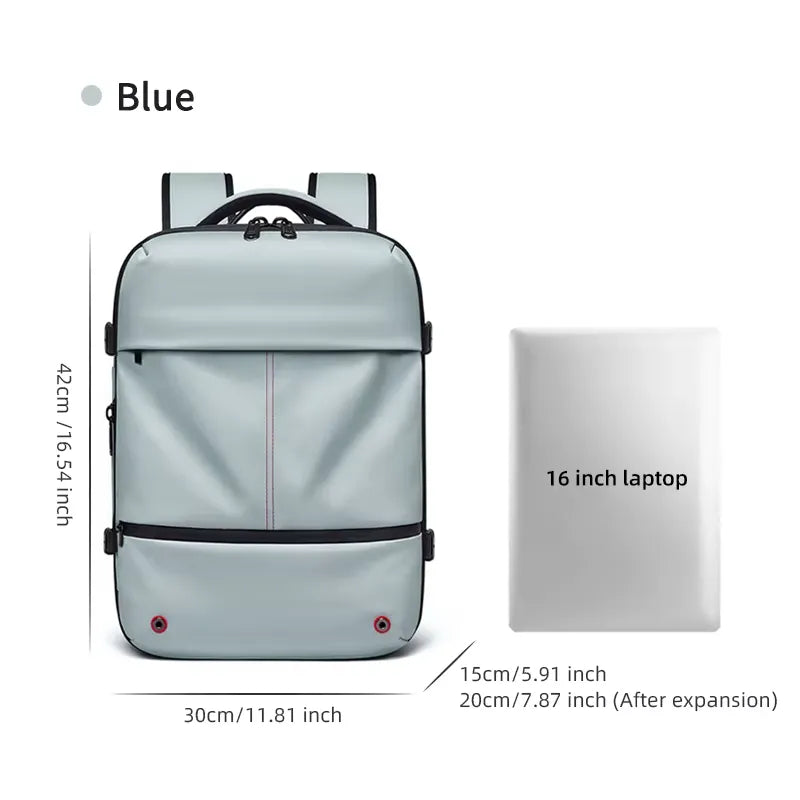 Vacuüm Compressie Rugzak 16 Inch Laptoptas, Uitbreidbare 40L Reistas met USB Opladen, Waterdicht voor Ryanair Gratis Handbagage | LevarJewelz