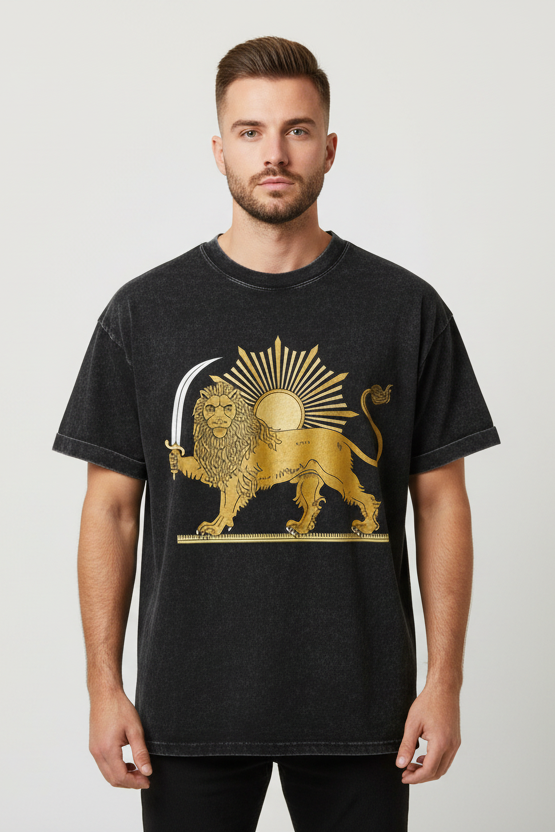 Vintage Iraans embleem T-shirt – Cultureel erfgoed streetwear van LevarJewelz