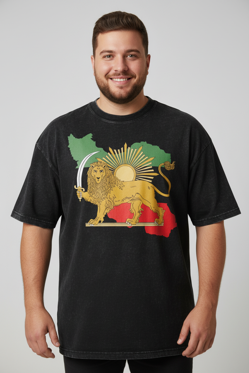 Vintage Iranian Emblem Graphic T-Shirt – Cultural Heritage Streetwear by LevarJewelz