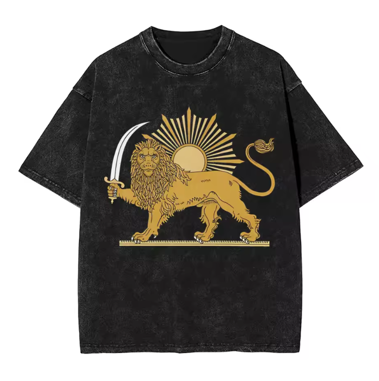 Vintage Iraans embleem T-shirt – Cultureel erfgoed streetwear van LevarJewelz