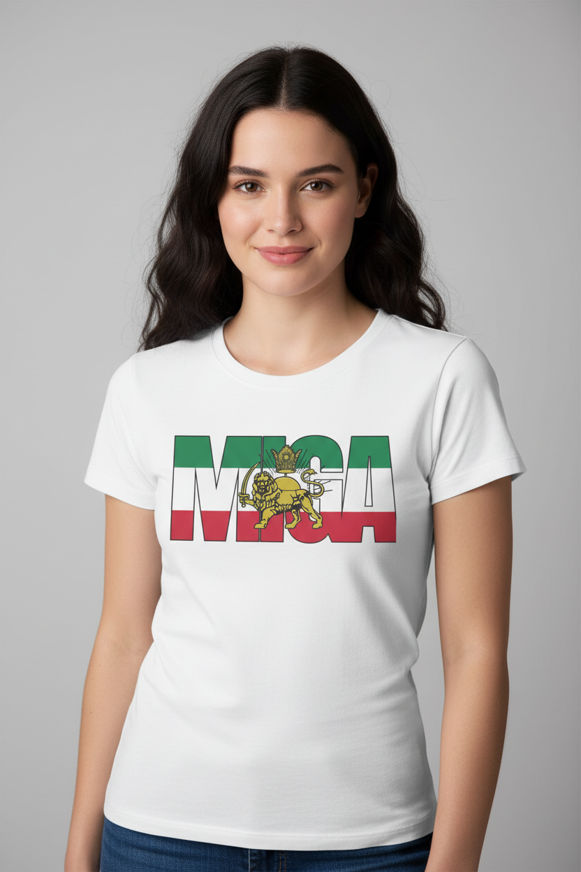 MIGA T-shirt met leeuw en kroonprint voor dames en heren | T-shirt met korte mouwen